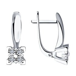 Серьги из белого золота с бриллиантами (Арт.1021416-3)
