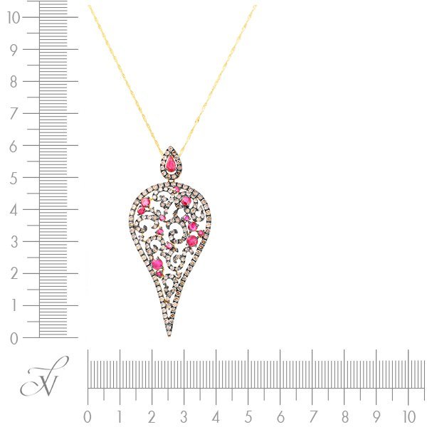 Цепь из золота с бриллиантом и рубином (Арт.pt-32393_dn_ru_yg)