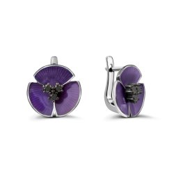 Серьги из золота с бриллиантом Русские Самоцветы (Арт.95629)