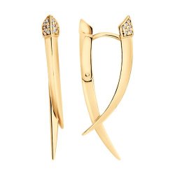 Серьги из золочёного серебра с фианитами (Арт.93-120-02065-1)