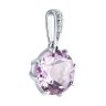 Подвеска из серебра с аметистом и фианитами (Арт.94-330-02040-2)