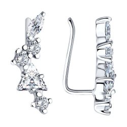 Серьги из серебра с фианитами (Арт.94026084)