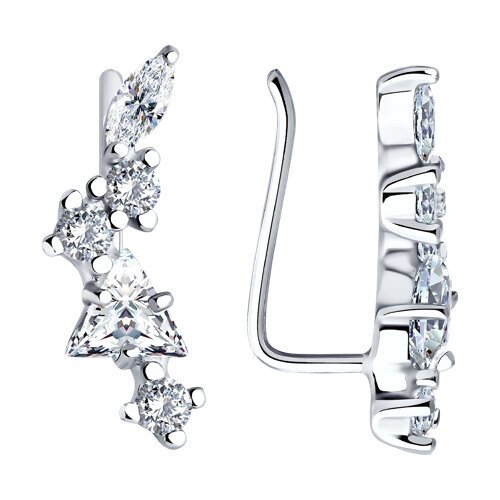 Серьги из серебра с фианитами (Арт.94026084)
