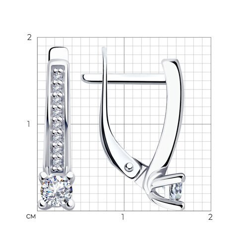 Серьги из серебра с фианитами (Арт.94-120-01573-1)