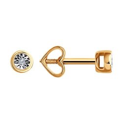 Серьги из комбинированного золота с бриллиантами (Арт.51-222-01080-2)