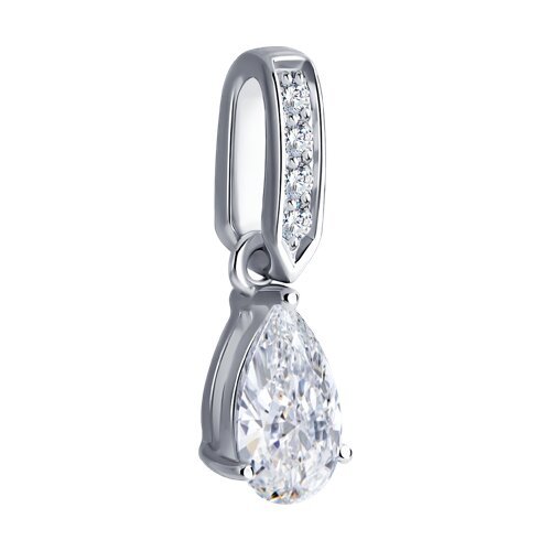 Подвеска из белого золота с  бриллиантом выращенным и рубином (Арт.52-230-02583-1)