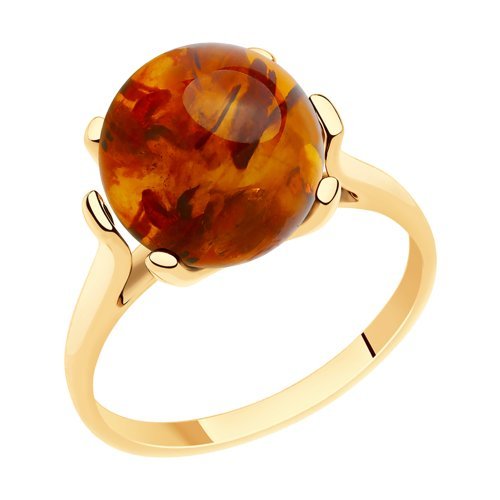 Кольцо золотое пробы 585 с янтарём (Арт.51-310-00767-1)