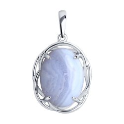 Подвеска из серебра с агатом (Арт.94-330-00912-1)