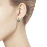 Серьги золотые пробы 585 с топазом (Арт.51-320-00220-2)