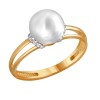 Кольцо с жемчугом и фианитами «Classic Charme» Estet (арт.01К3111856-1)
