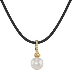 Кулон из серебра с жемчугом и кристаллом swarovski (Арт.abp-2-10-1-g)