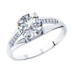 Кольцо из серебра с фианитами (Арт.94012824)