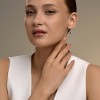 Серьги из серебра с сапфиром и фианитами «Синий Эталон» Соколов (арт.62020023)
