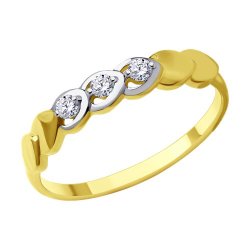 Кольцо из желтого золота с фианитами (Арт.53-110-01846-1)