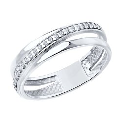 Кольцо из серебра с фианитами (Арт.94013717)