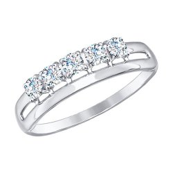 Кольцо из белого золота с фианитами (Арт.017170-3)