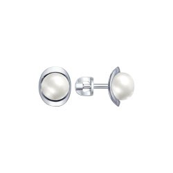Серьги из серебра с жемчугом (Арт.94022583)