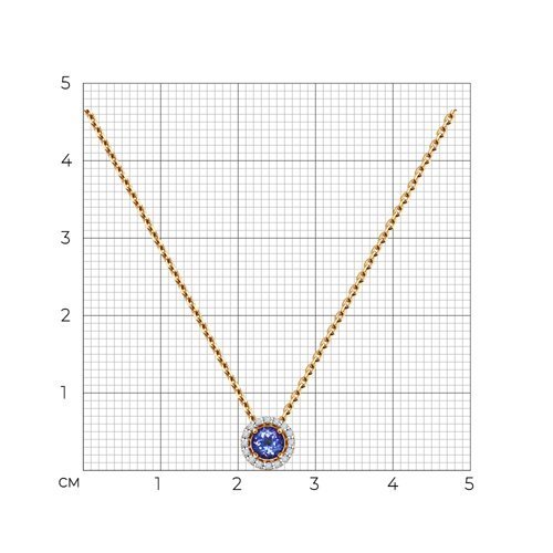 Колье из золота с бриллиантами и танзанитом (Арт.6074001)