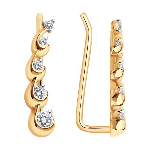 Серьги из золота с фианитами (Арт.028047)