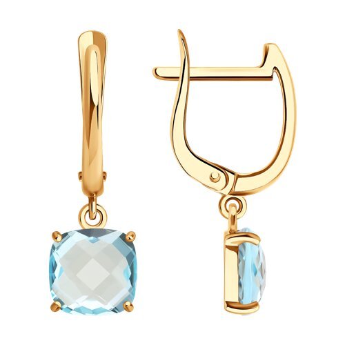 Серьги золотые пробы 585 с топазом (Арт.729273)