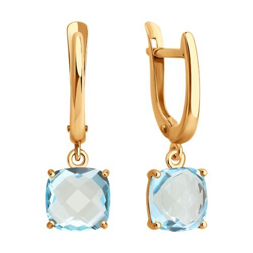 Серьги золотые пробы 585 с топазом (Арт.729273)