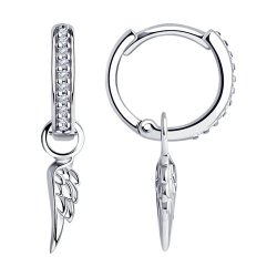 Серьги из серебра с фианитами (Арт.94024423)