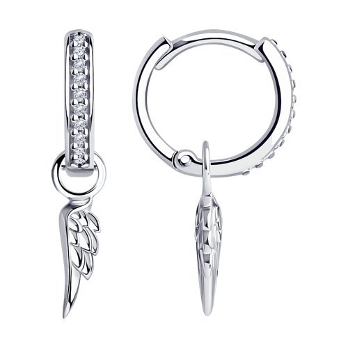 Серьги из серебра с фианитами (Арт.94024423)