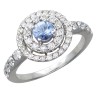 Кольцо из белого золота с бриллиантами и сапфиром «Garden Shine» Estet (арт.01К625251-4)