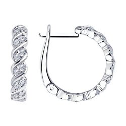 Серьги из серебра с фианитами (Арт.94025080)