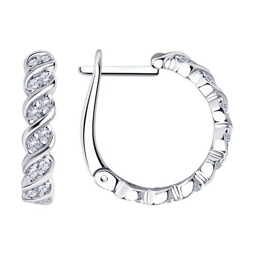 Серьги из серебра с фианитами (Арт.94025080)