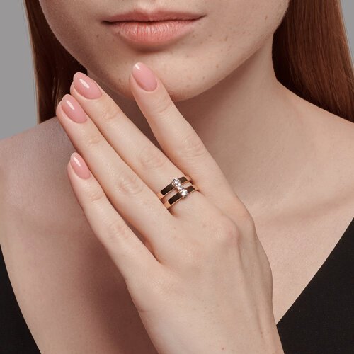 Кольцо из золота с фианитами (Арт.019356)