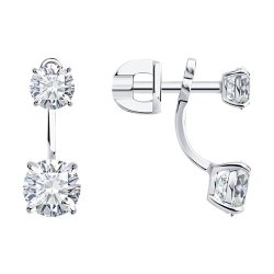 Серьги из белого золота с бриллиантами выращенными (Арт.9020112-3-5)