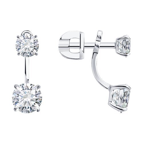 Серьги из белого золота с бриллиантами выращенными (Арт.9020112-3-5)
