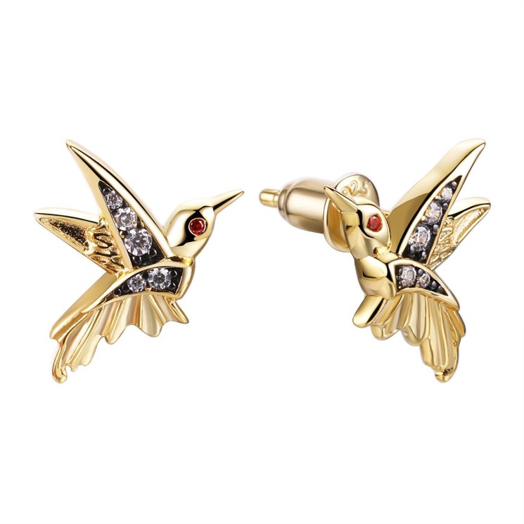 Серьги из серебра с фианитом (Арт.cz-e03495-x-lb-ga-x-w)