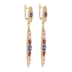 Серьги из серебра с куб. цирконием (Арт.cz-e890-3-x-l-x-x-m3)