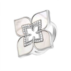 Кольцо из серебра с жемчугом и фианитом (Арт.cz-r03992-x-w-pn-x-w)
