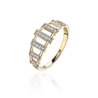 Кольцо с бриллиантами «Лестница Elegance» золото 750 Estet (арт.01К6414023)