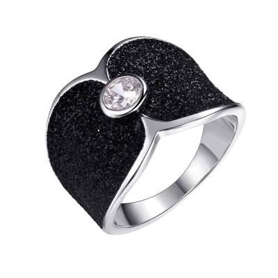 Кольцо серебряное с фианитом «Universe Night» Fresh Jewelry (арт.Gl-R145-1-X-W-W-X-B)