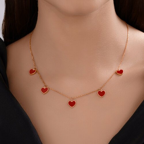 Колье из золочёного серебра с эмалью (Арт.93-170-02191-4)