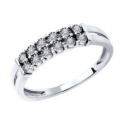 Кольцо из белого золота с бриллиантами (Арт.1012404-3)