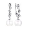 Серьги серебряные с жемчугом и фианитами «Nautilus Shine» Fresh Jewelry (арт.PI-E10094-X-W-PN-X-W)