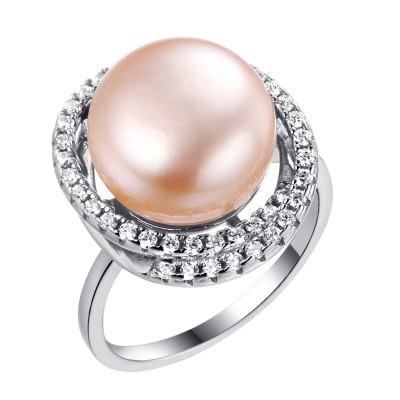 Кольцо серебряное с жемчугом и фианитами «Nautilus Shine» Fresh Jewelry (арт.PI-R00785-X-W-PNP-X-W)
