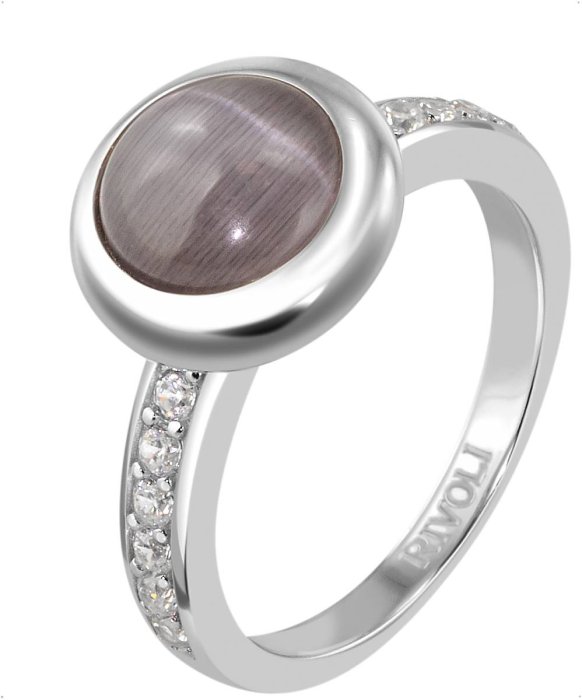Кольцо из серебра с кошачим глазом и куб. цирконием (Арт.fgr-5-8-h-24-s)