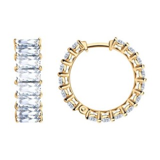 Серьги из золоченого серебра с фианитами (Арт.93022478)