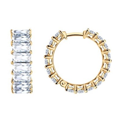 Серьги из золоченого серебра с фианитами (Арт.93022478)