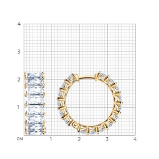 Серьги из золоченого серебра с фианитами (Арт.93022478)
