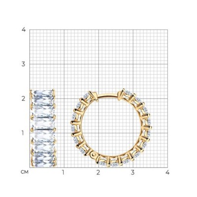 Серьги из золоченого серебра с фианитами (Арт.93022478)
