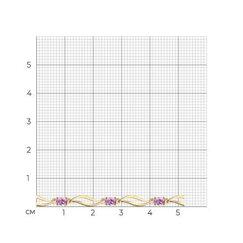 Браслет золотой пробы 585 с аметистом (Арт.750029)