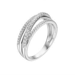 Кольцо из серебра с куб. цирконием (Арт.sl-r01640-x-w-x-x-w)