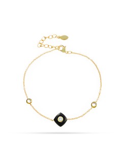 Браслет из серебра с керамикой и фианитами «Lemon Ceramic Charm» Fresh Jewelry (арт.B01648)